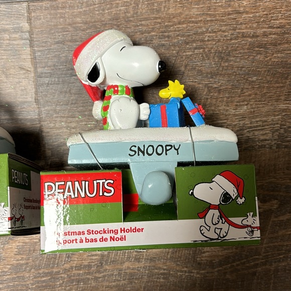 Kurt Adler Snoopy & Woodstock Christmas Stocking Holder Pair - Picture 3 of 5